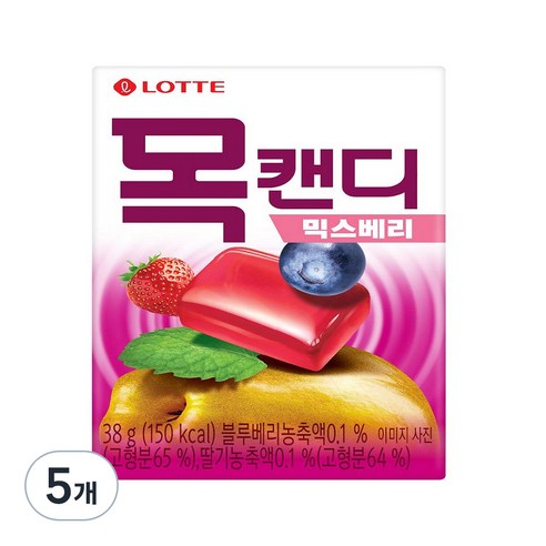 목캔디 믹스베리, 38g, 5개