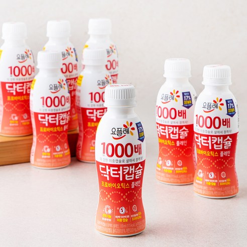 요플레 1000배 닥터캡슐 플레인, 1040ml, 3개 유제품