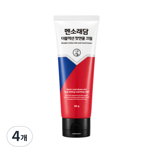 멘소래담 더블액션 핫앤쿨 크림, 80g, 4개
