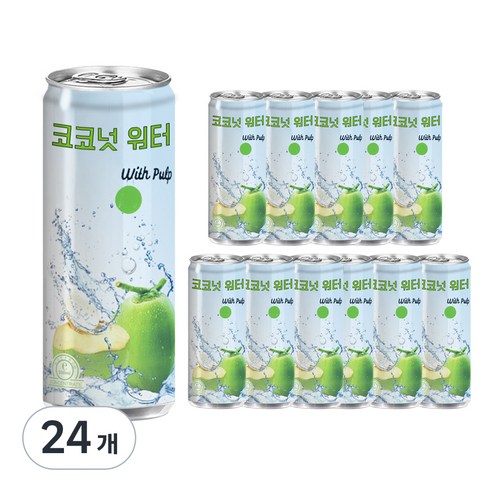 탄도 코코넛 워터 위드펄프, 320ml, 24개