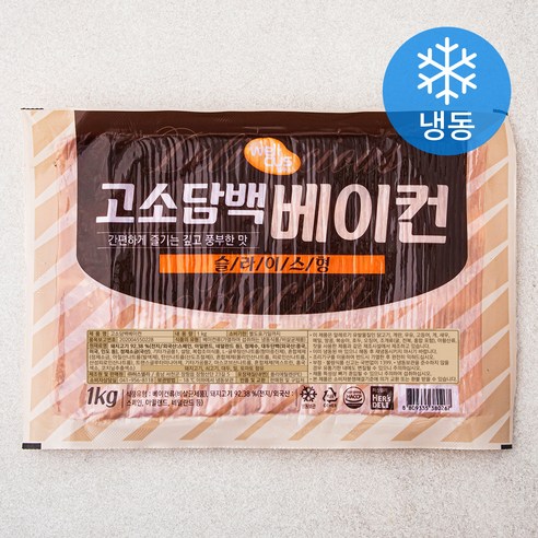 웰쿠스 고소담백 베이컨 슬라이스형 (냉동), 1kg, 1개