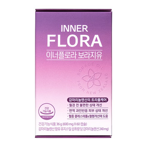 뉴오리진 유한건강생활 이너플로라 보라지유 감마리놀렌산 36g, 2개, 60정
