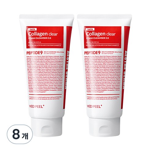 메디필 레드 락토 콜라겐 클리어 폼 클렌저 2.0, 120ml, 8개