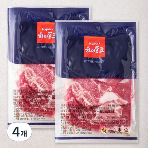 하이포크 산지직송 목심 (냉장), 500g, 4개