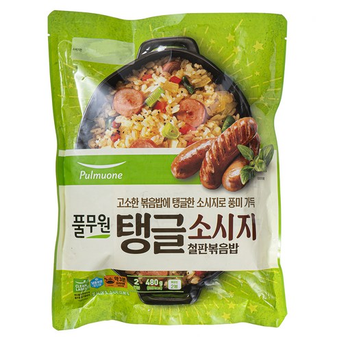 고소하고 풍부한 맛의 풀무원 탱글소시지 철판볶음밥