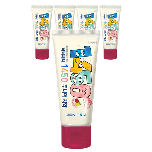 닥터제니 1450 고불소 주니어치약 사과자두향, 60g, 5개