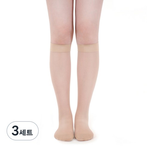 원더워크 얇은 슬림핏 발막힘 의료용 압박스타킹 양쪽 세트 베이지, 3세트, 종아리/무릎형