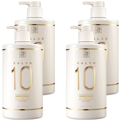 미쟝센 살롱10 단백질 대용량 에센스 헤어팩 손상 모발용, 990ml, 4개
