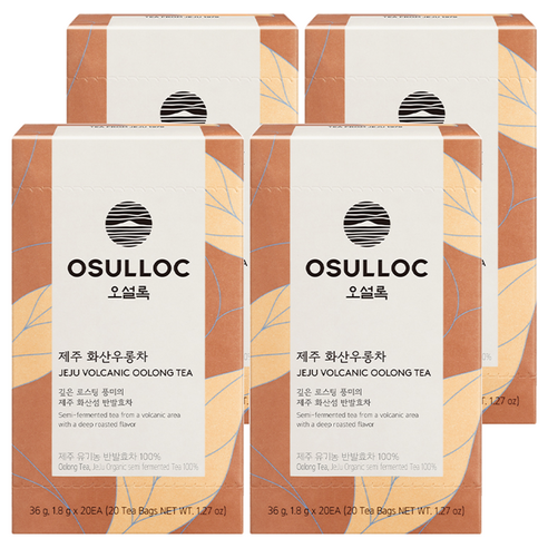 오설록 제주 화산 우롱차 티백, 1.8g, 20개입, 4개