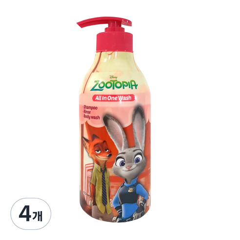 위니치에스앤디 주토피아 올인원워시, 500ml, 4개