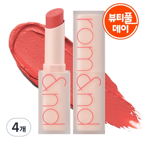 롬앤 제로 매트 립스틱, 06 어썸, 3g, 4개