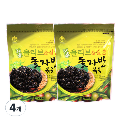 시골 올리브 & 칼슘 돌자반 김, 70g, 4개