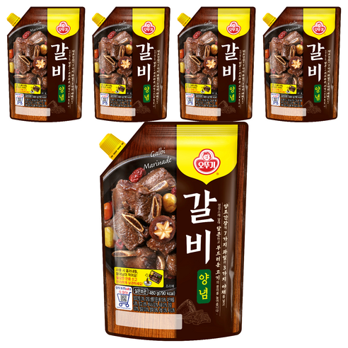 오뚜기 갈비양념 스파우트팩, 5개, 480g