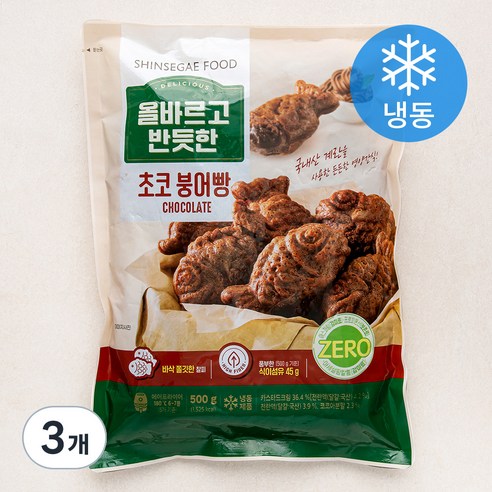 올반 초코 붕어빵 (냉동), 500g, 3개