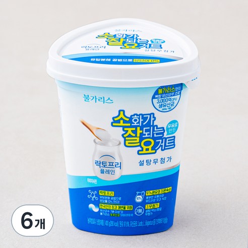 남양유업 불가리스 소화가 잘되는 우유로 만든 요거트 플레인, 6개