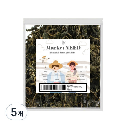 마켓니드 고춧잎, 50g, 5개