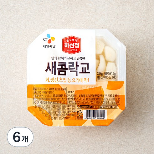 하선정 새콤락교, 380g, 6개