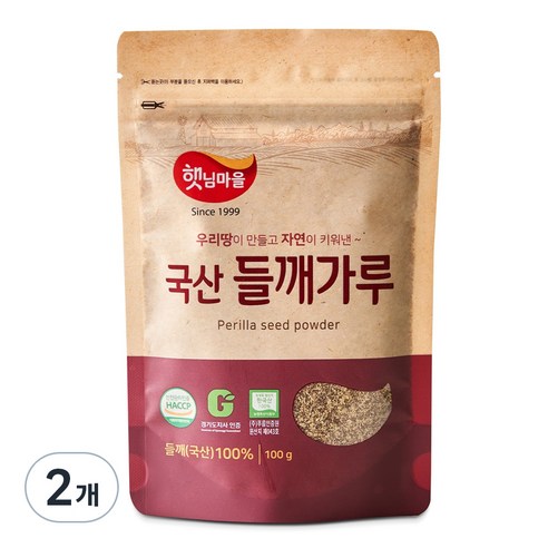 햇님마을 국산 들깨가루, 100g, 2개