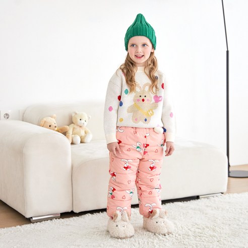 귀여운 디자인과 편안한 착용감을 제공하는 월튼키즈 여아용 하트래빗 썰매 팬츠