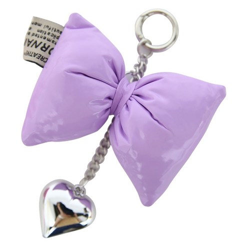 니뜨 쿠션 리본 키링, 13.5cm, 라이트퍼플, 1개
