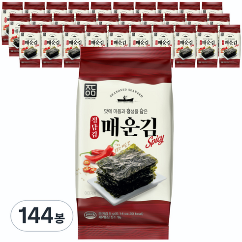 정담김 매운김 도시락김, 5g, 144개