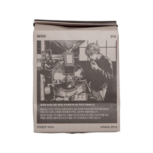 헬로모닝 에티오피아 케라모 74158 내추럴 우아 스페셜티 원두, 홀빈(분쇄안함), 200g, 1개