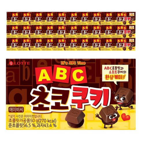 롯데웰푸드 ABC 초코 쿠키, 50g, 3개