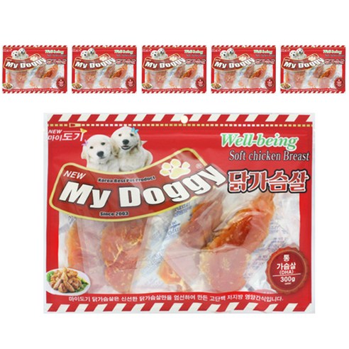 펫더맨 마이도기 강아지 간식 300g, 통닭가슴살, 6개