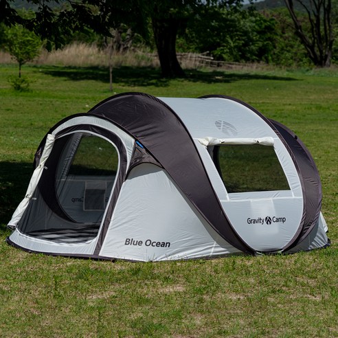 그라비티캠프 원터치 캠핑 텐트, 화이트 실버 에디션, 패밀리
