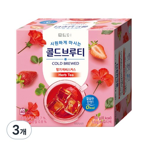 담터 콜드브루티 딸기 히비스커스, 1.5g, 40개입, 3개