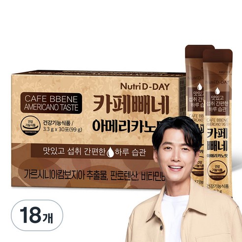 뉴트리디데이 카페빼네 아메리카노맛, 99g, 18개