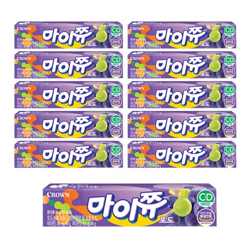 크라운 마이쮸 포도, 44g, 11개