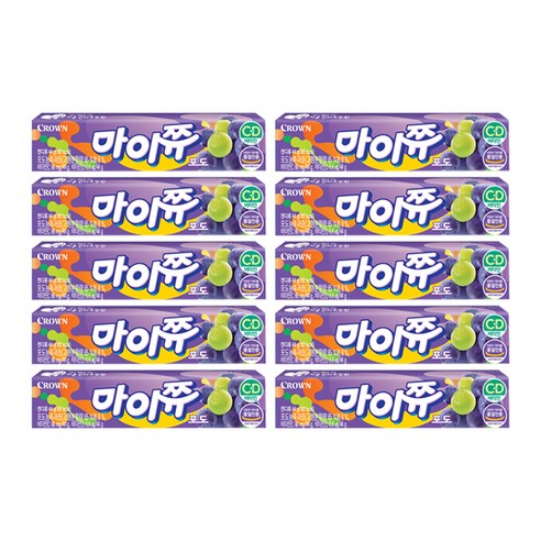크라운 마이쮸 포도, 44g, 10개
