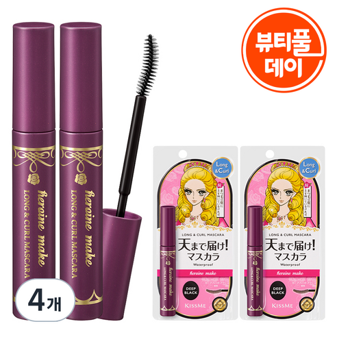 히로인메이크 롱앤컬 마스카라 EX 6g, 딥블랙, 4개