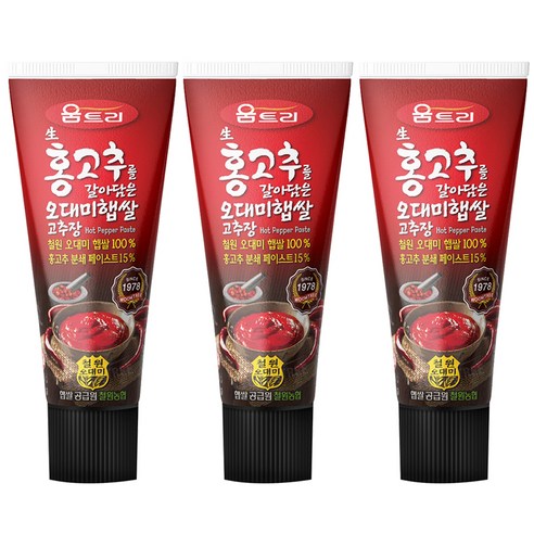 움트리 생홍고추를 갈아담은 오대미 햅쌀 고추장, 120g, 3개