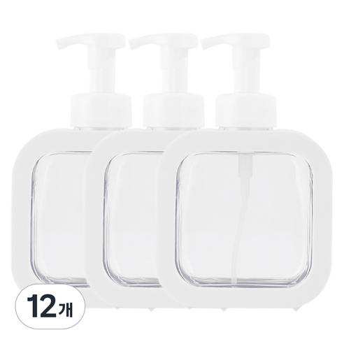 아리코 핸드워시 거품용기 디스펜서 500ml, 화이트, 12개