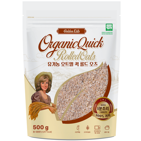 골든잇츠 유기농 퀵오트밀, 1kg, 1개