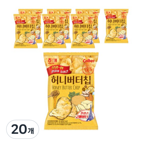해태제과 허니버터칩, 60g, 20개