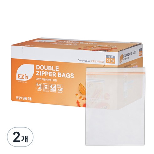 EZn이지엔 더블지퍼백 냉장 냉동 겸용, 대(L), 210개, 2개