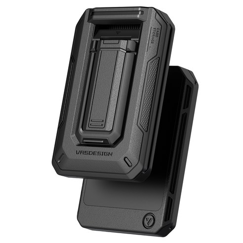 베루스 디월렛 오리진 맥세이프 카드 지갑 거치대 휴대폰 케이스, 호라이즌 실버 + 블랙, 1개