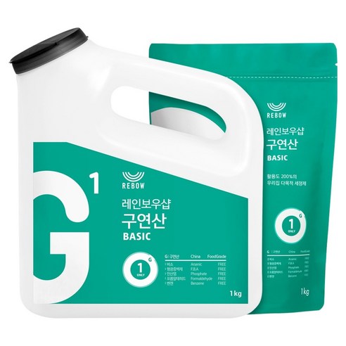 레인보우샵 왕톡톡이 구연산 리필세트, 2kg, 1세트