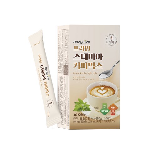 바디라이크 프라임 스테비아 커피믹스, 9.5g, 30개입, 1개