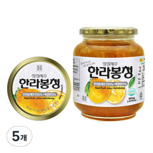 견과공장 한라봉청, 950g, 5개