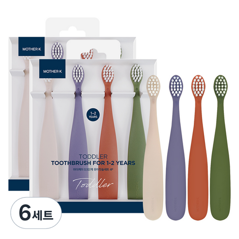 마더케이 0.5단계 유아칫솔 세트, 혼합색상, 4개입, 6세트