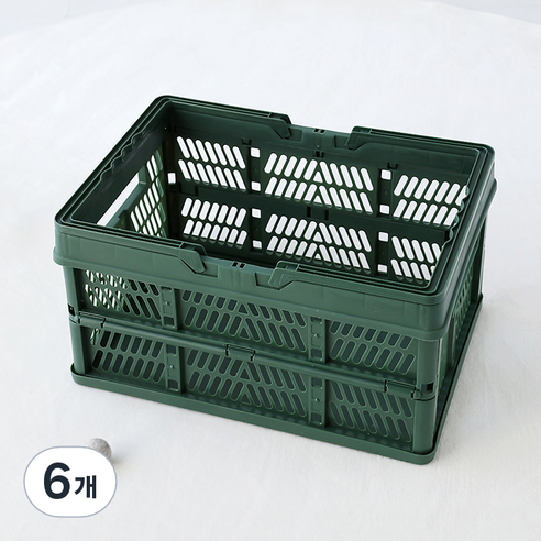 마켓비 KONTINO 폴딩바스켓 33L, 원톤 그린, 6개