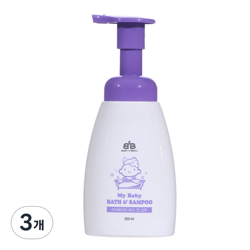 베이비앤뷰 바스 앤 샴푸, 250ml, 3개