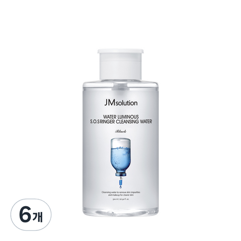제이엠솔루션 물광 에스오에스 링거 클렌징 워터 블랙, 500ml, 6개