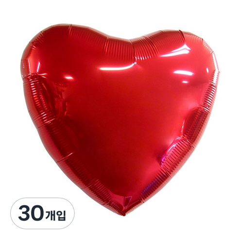 파티팡 하트은박 풍선 46cm, 레드, 30개입