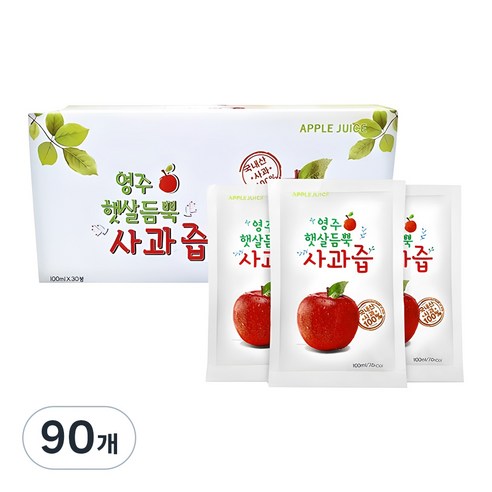 영주햇살듬뿍 사과즙, 100ml, 90개