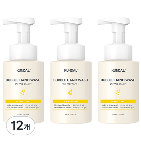 쿤달 버블 핸드워시 일랑일랑향, 300ml, 12개